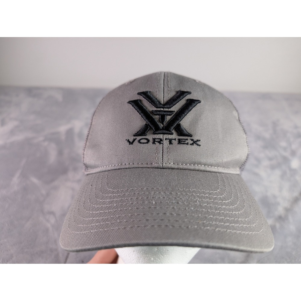 Vortex Optics Gray Mesh Snapback Trucker Hat OSFM Embroidered Logo Cap